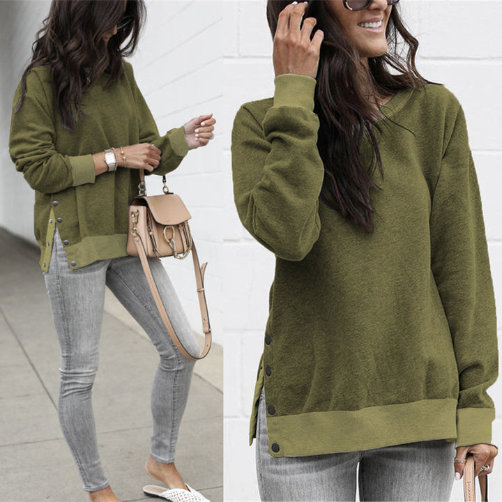 Casual sweater and sweatshirt for women with snap buttons on the sides Lune London