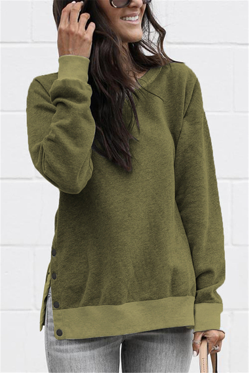 Casual sweater and sweatshirt for women with snap buttons on the sides Lune London