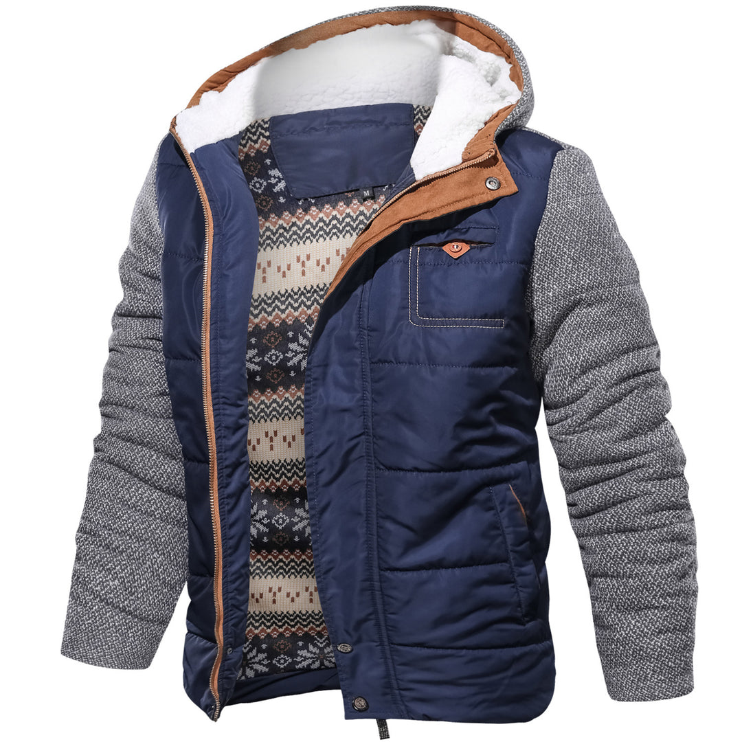 Men's quilted sports jacket with hood and warm inner lining Lune London