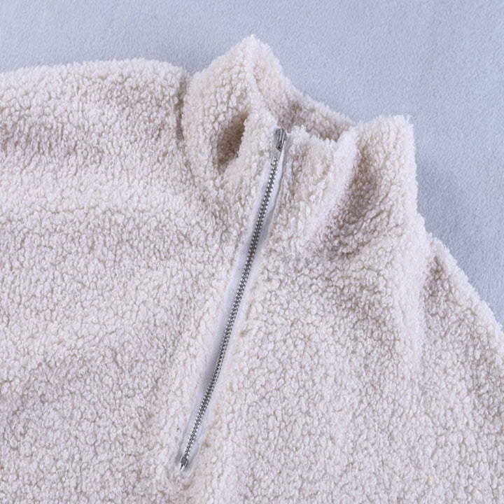 Ladies comfortable fleece sweater with high collar Lune London