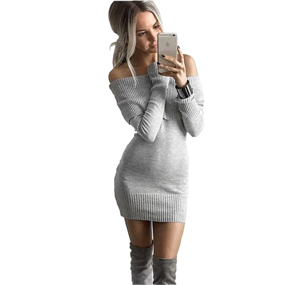 Off-shoulder knitted dress for women Lune London