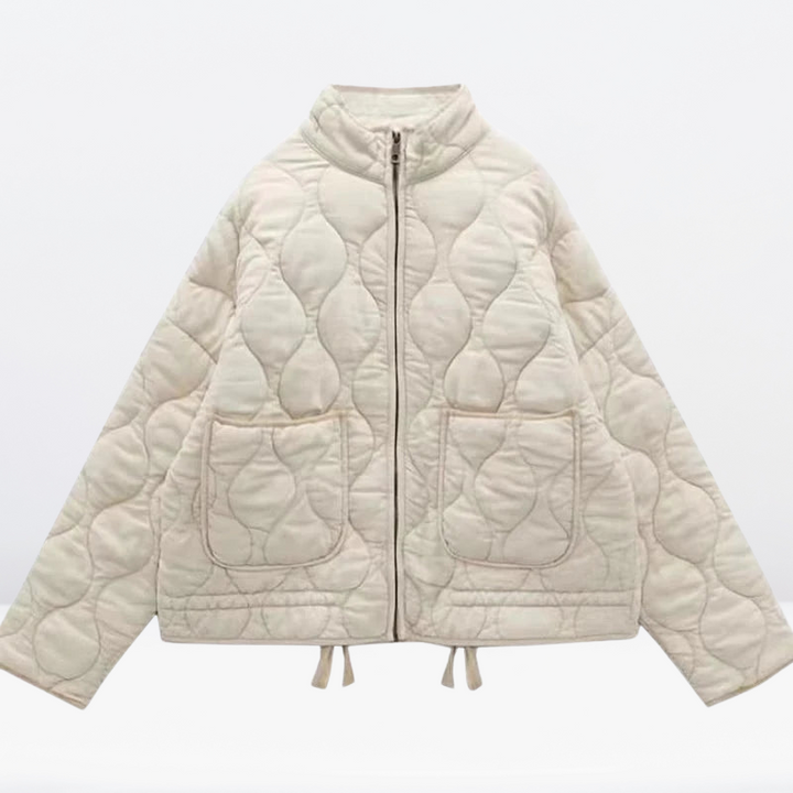 Lune London | Women's Quilted Jacket with Drawstring & Zipper