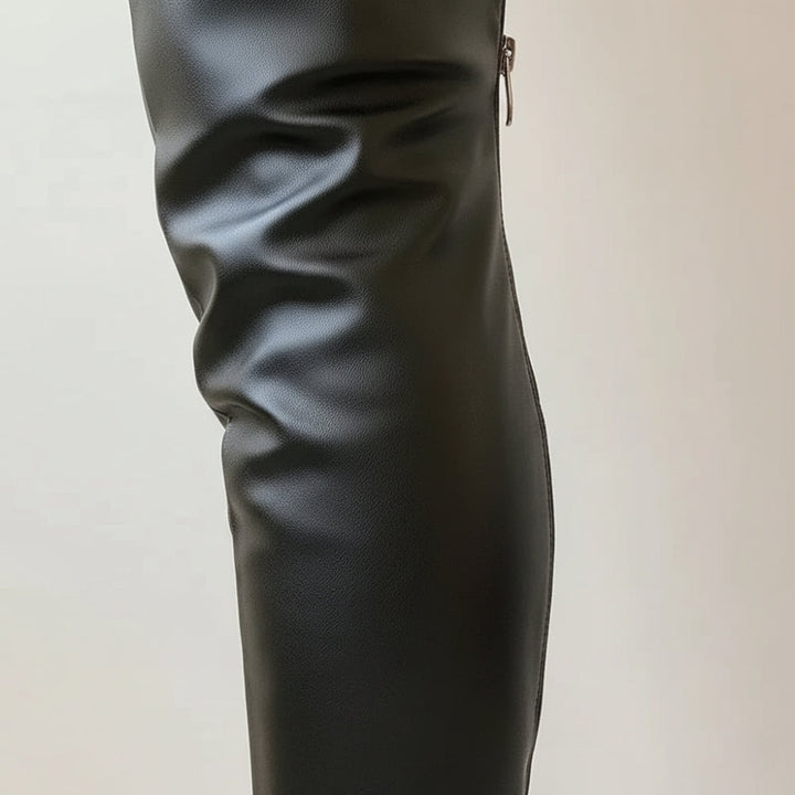 Lune London | Over-the-knee boots - Leather - Pointed toe - Stiletto heel - Elegant fit