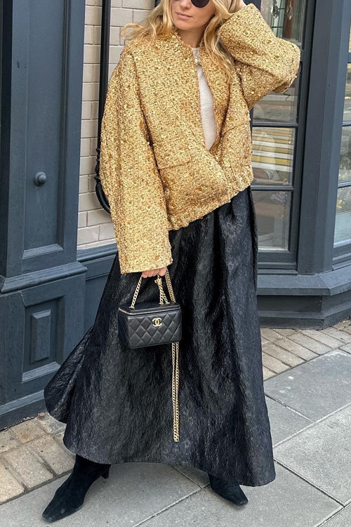 Lune London | Collar Zip Pocket Sequin Jacket