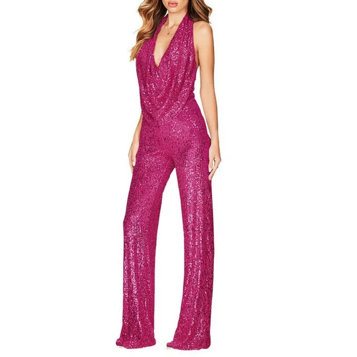 Ladies Elegant Glitter Jumpsuit Lune London