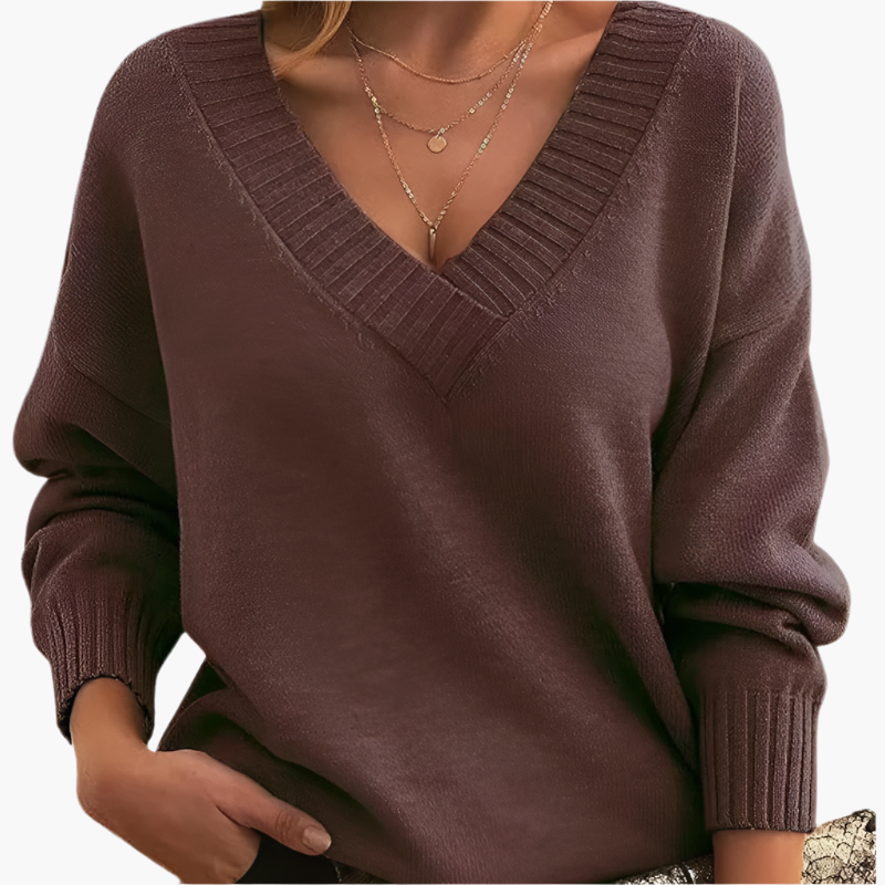 Lune London | V neck sweater - Elegant knit sweater in an oversized style for everyday and office use