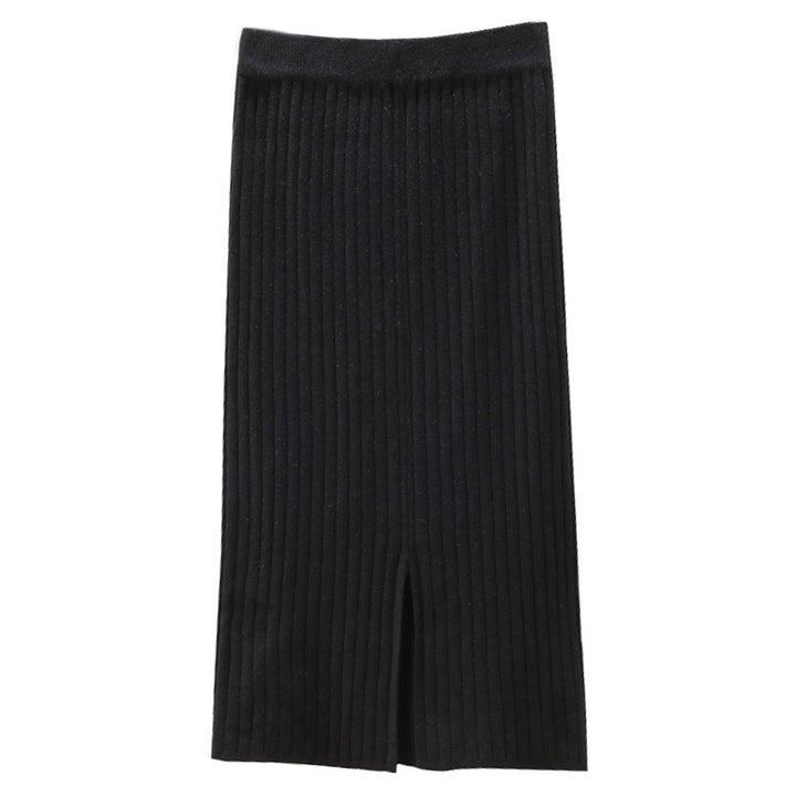 Jupe midi en tricot pour femmes avec structure en côtes verticales Chic & Stil