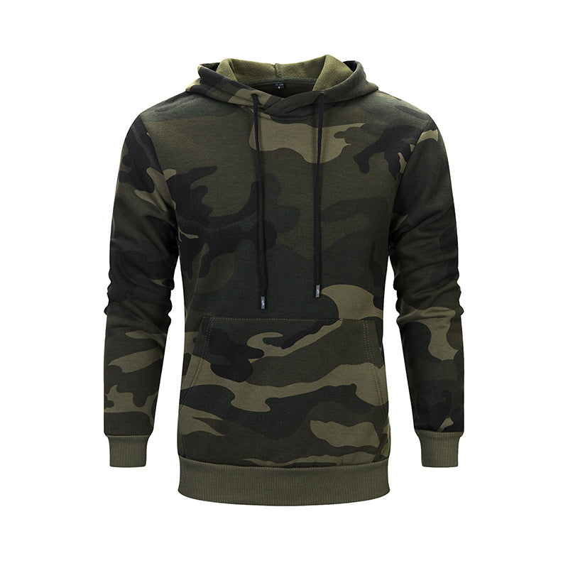 Cozy hooded sweatshirt for men with trendy camouflage pattern Lune London
