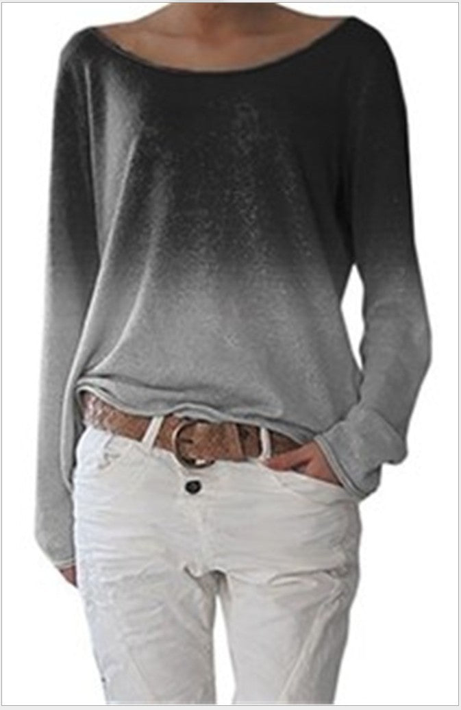 Sweatshirt Femme Oversize avec Design Ombre et Encolure Ronde Large Chic & Stil