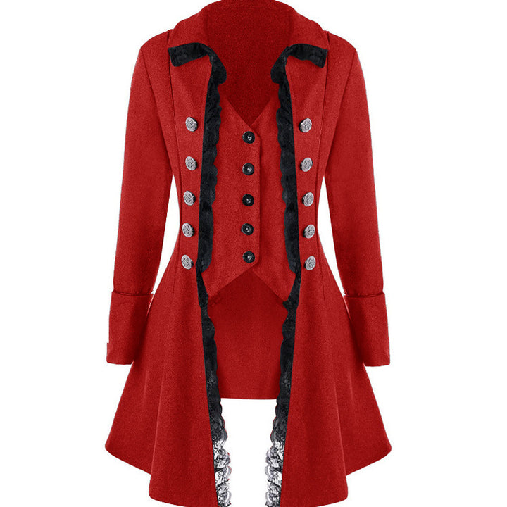 Ladies historical hooded coat with elegant frills Lune London