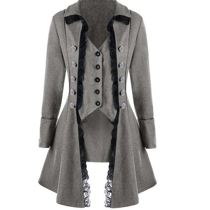 Ladies historical hooded coat with elegant frills Lune London