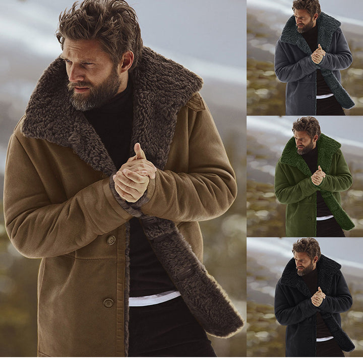 Long fur coat for men with luxurious lining Lune London