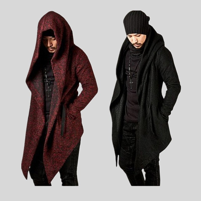 Casual knit coat for men with an expressive design and a hood Lune London