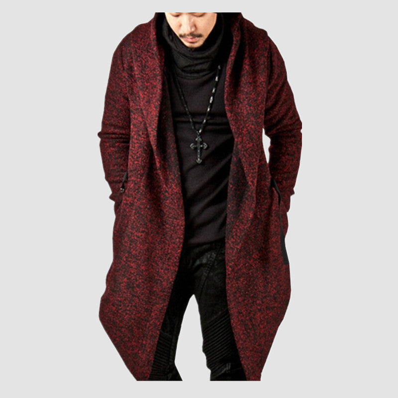 Casual knit coat for men with an expressive design and a hood Lune London