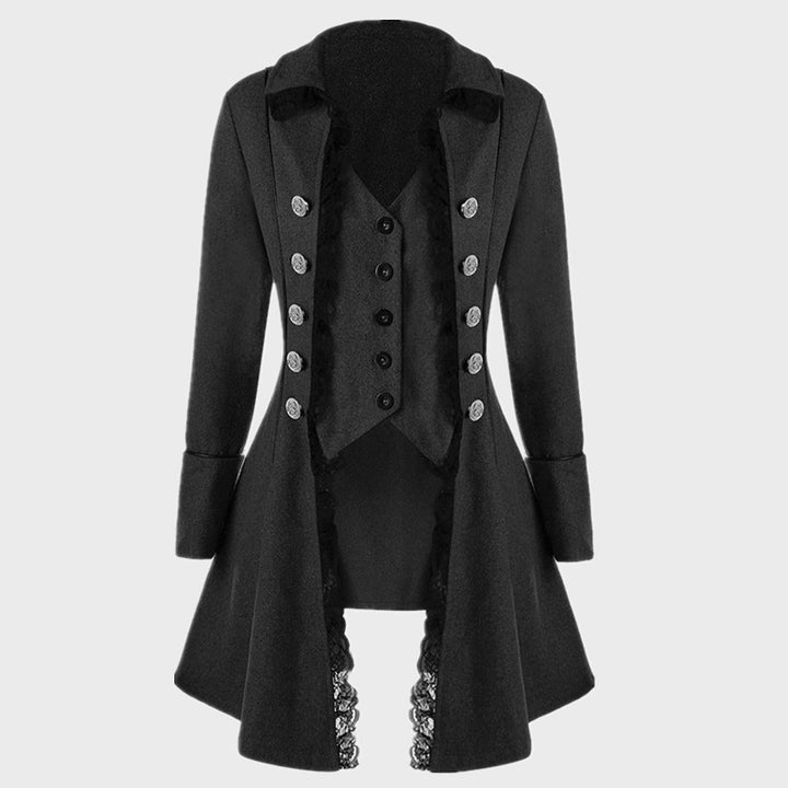 Ladies historical hooded coat with elegant frills Lune London