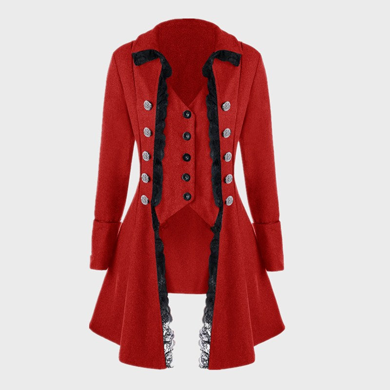 Ladies historical hooded coat with elegant frills Lune London