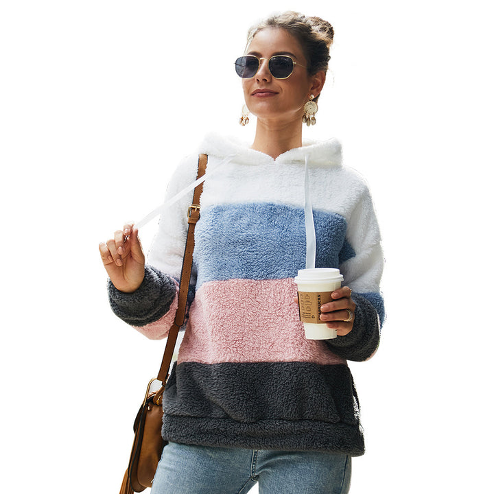 Lady Cozy Fleece Sweatshirt with Lune London Color Block Design