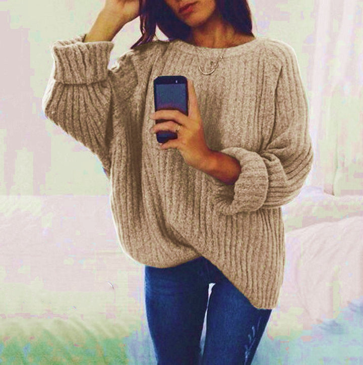 Oversized knitted pullover for women with a soft ribbed texture and a loose fit Lune London