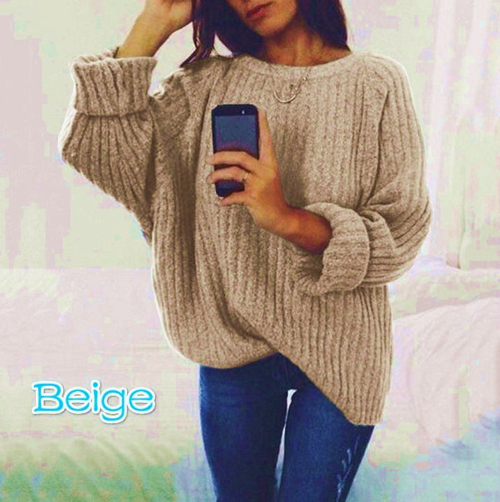 Thick knit sweater for women with drop shoulders and soft material Lune London