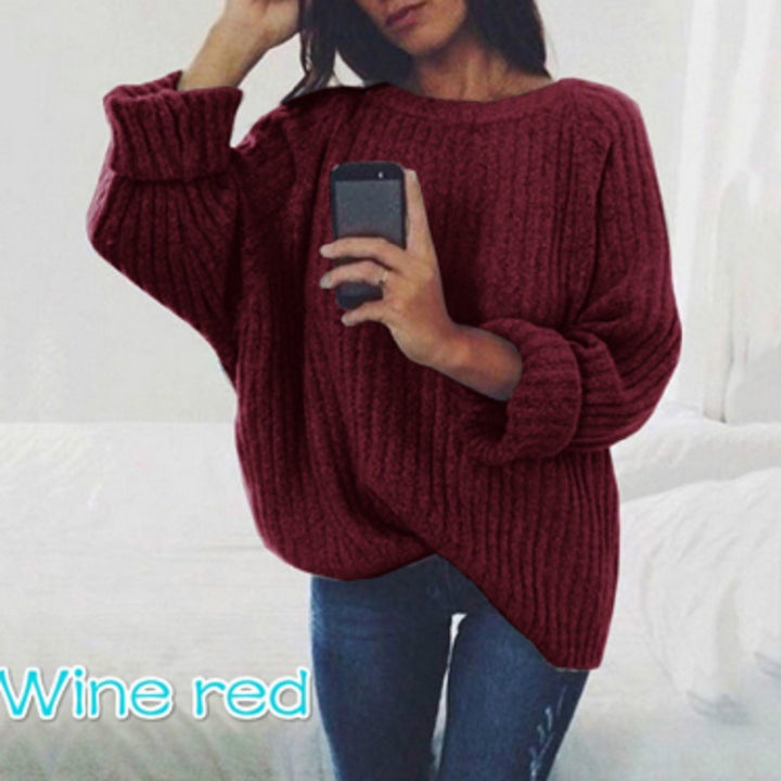 Oversized knitted pullover for women with a soft ribbed texture and a loose fit Lune London