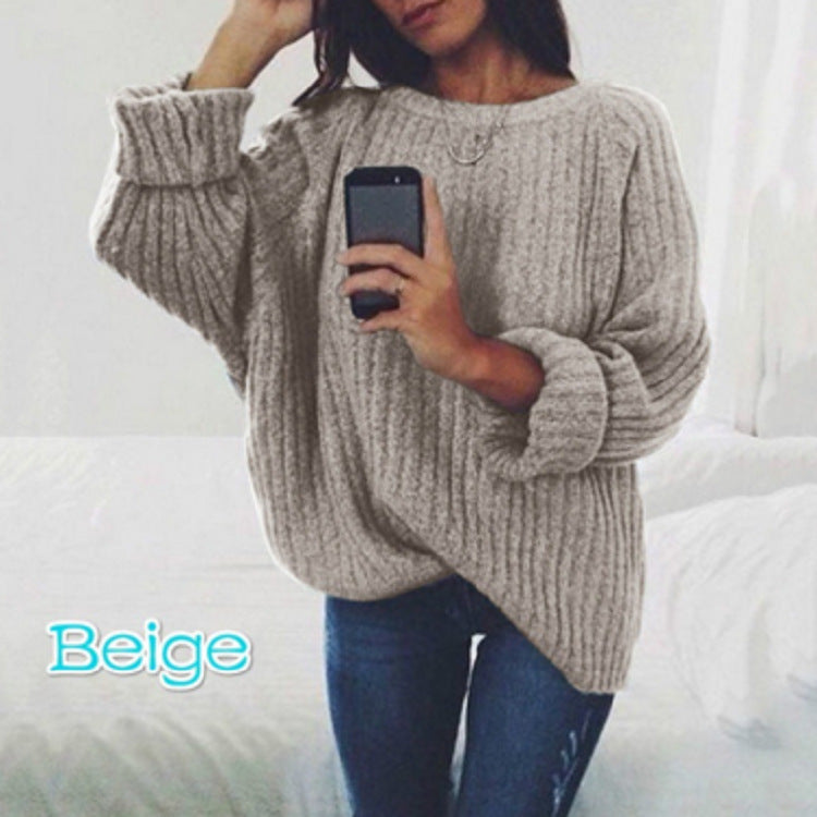Oversized knitted pullover for women with a soft ribbed texture and a loose fit Lune London
