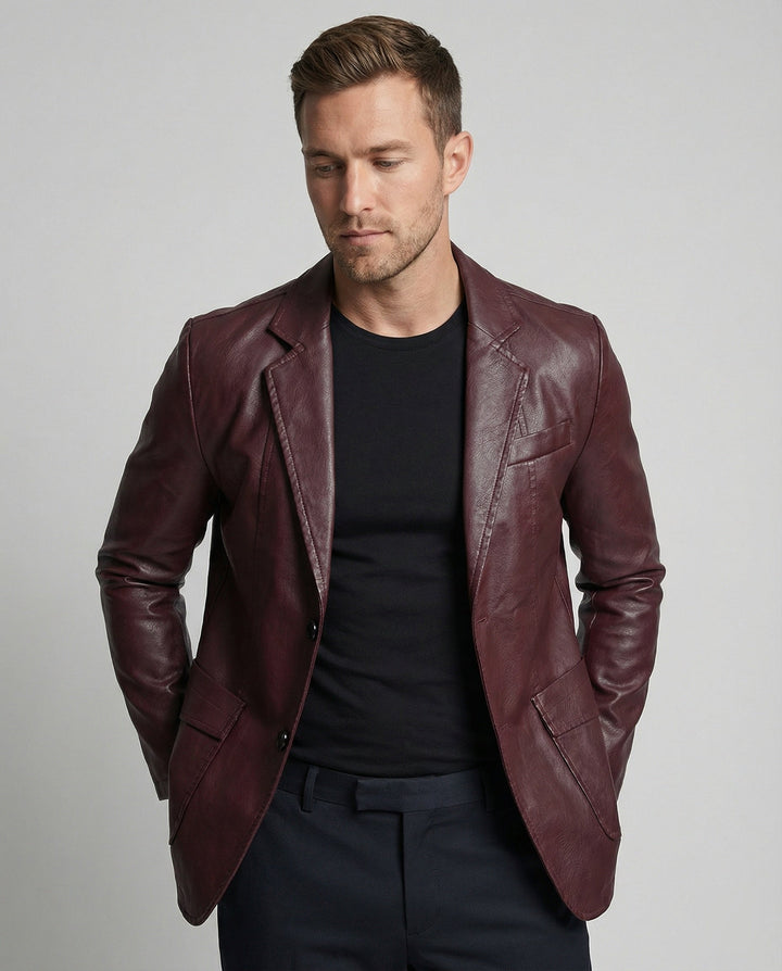 Men's leather blazer elegant