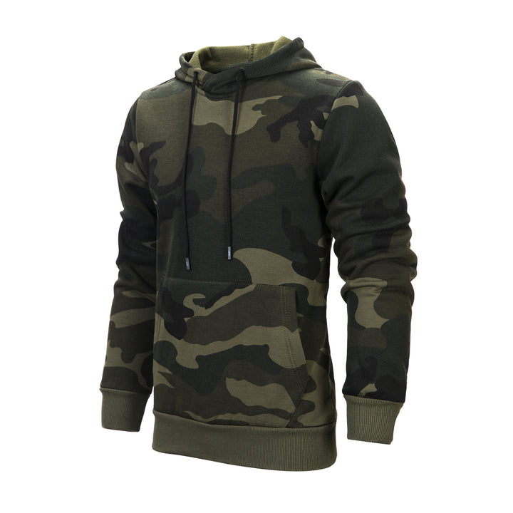 Cozy hooded sweatshirt for men with trendy camouflage pattern Lune London