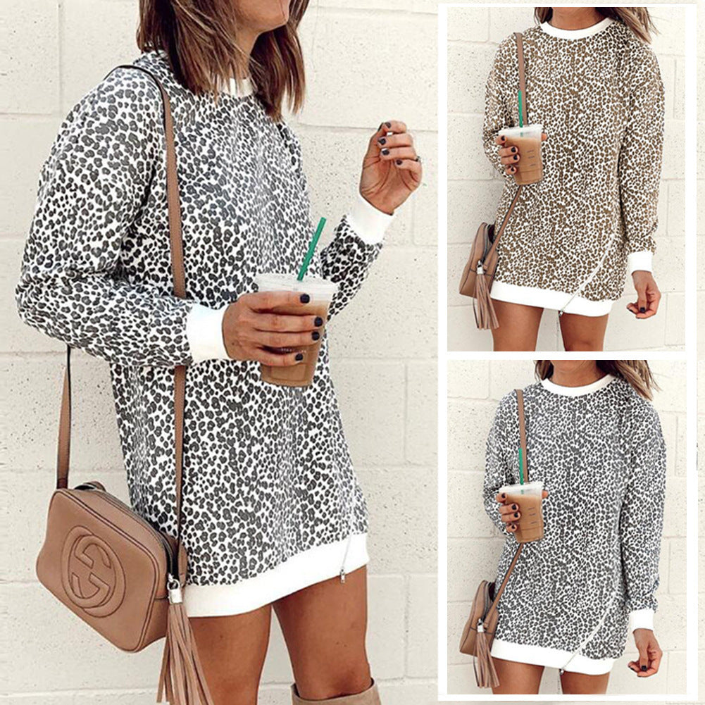 Casual Leopard Print Sweat Dress for Women with a Loose Fit Lune London