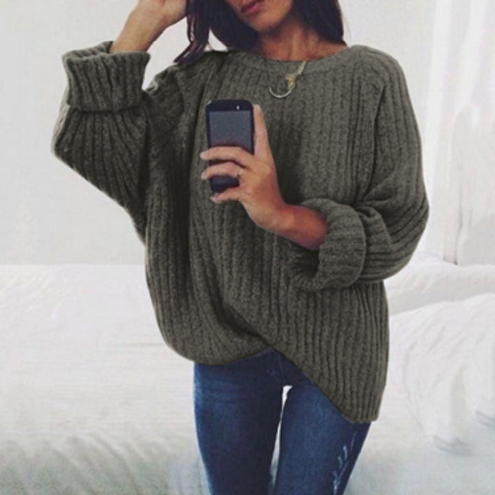 Oversized knitted pullover for women with a soft ribbed texture and a loose fit Lune London