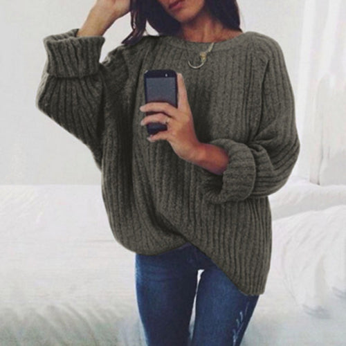 Oversized knitted pullover for women with a soft ribbed texture and a loose fit Lune London
