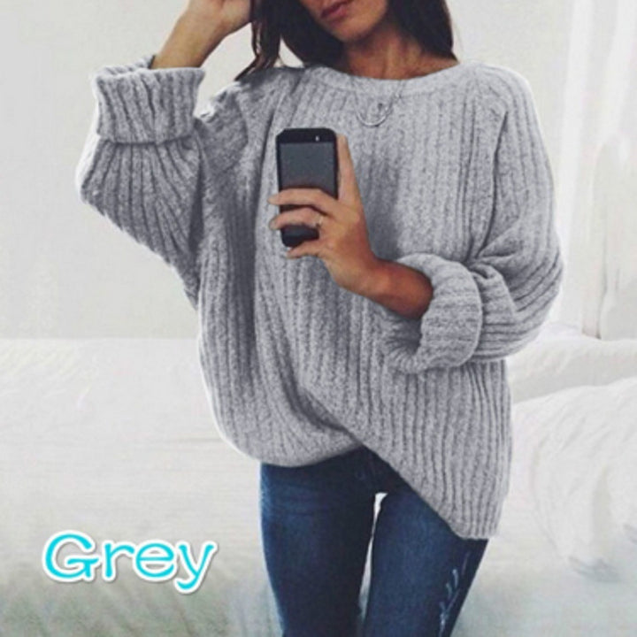 Oversized knitted pullover for women with a soft ribbed texture and a loose fit Lune London