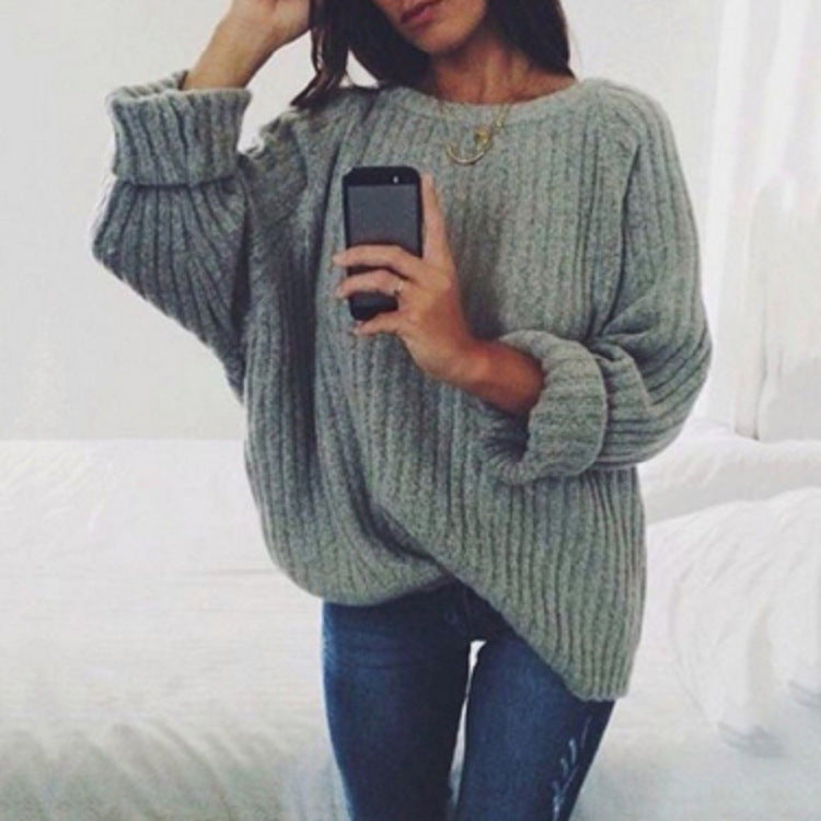 Oversized knitted pullover for women with a soft ribbed texture and a loose fit Lune London