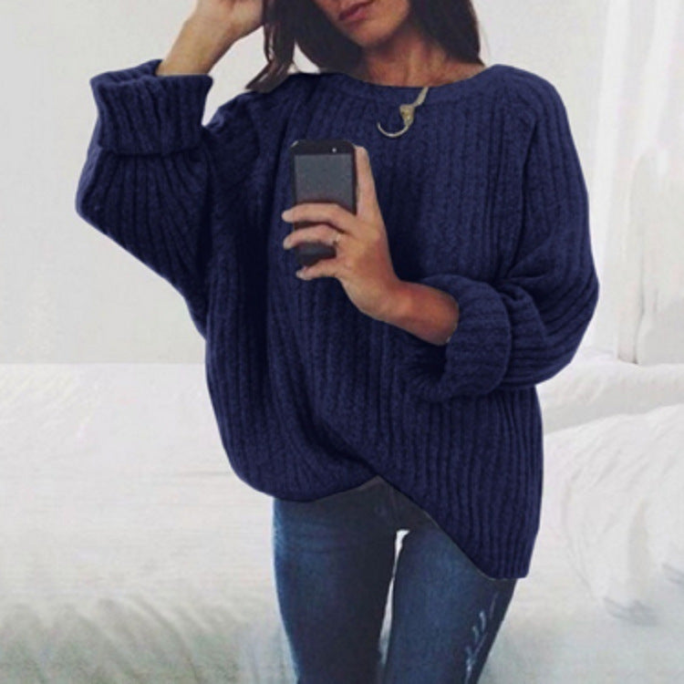 Oversized knitted pullover for women with a soft ribbed texture and a loose fit Lune London
