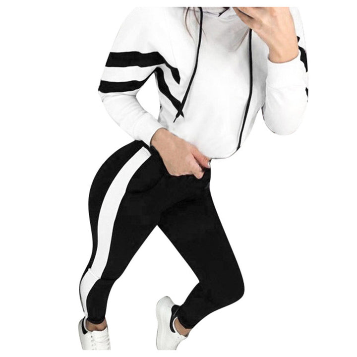 Ladies Sports Tracksuit Set with Hooded Top and Fitted Leggings Lune London