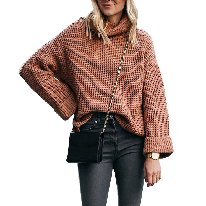 Chunky knit sweater for women with a relaxed turtleneck and loose fit Lune Londonl