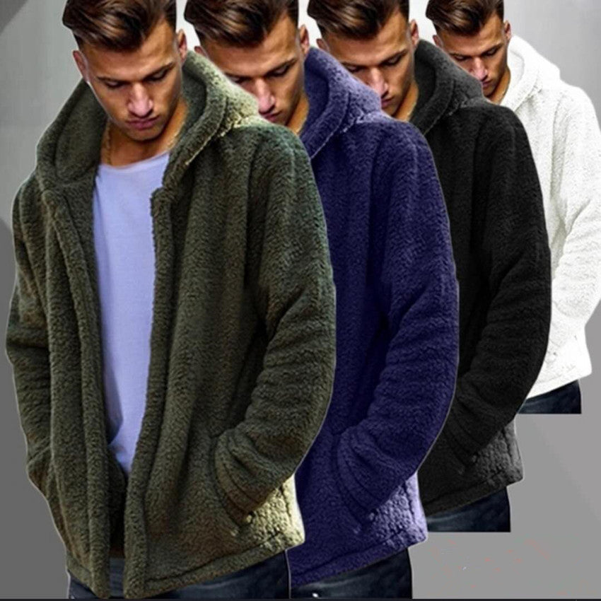 Cozy fleece jacket for men with hood Lune London