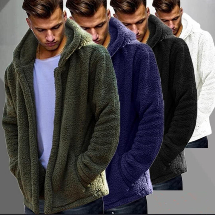 Cozy fleece jacket for men with hood Lune London