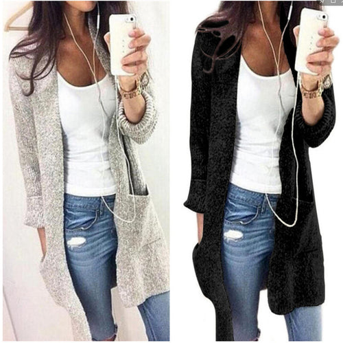 Cardigan en tricot épais pour femmes avec des poches généreuses et un design décontracté Chic & Stil