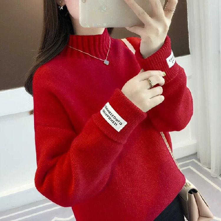 Femme Pull Col Roulé Confortable avec Motif Tricot Texturé Chic & Stil
