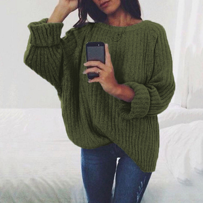 Oversized knitted pullover for women with a soft ribbed texture and a loose fit Lune London