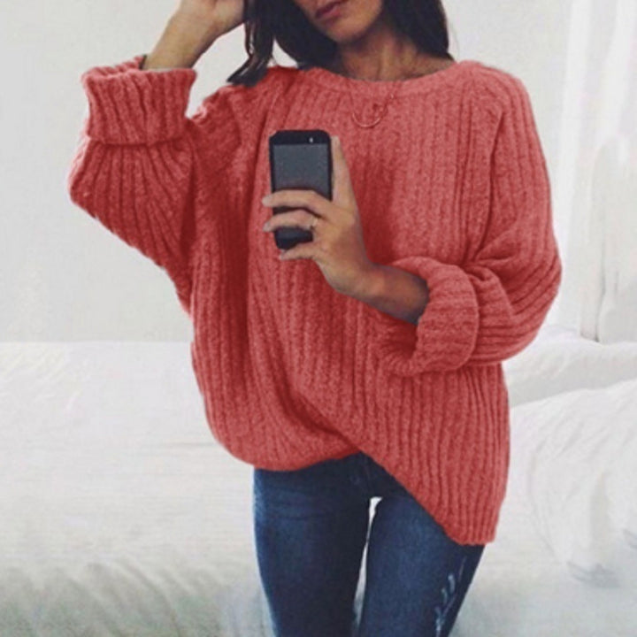 Oversized knitted pullover for women with a soft ribbed texture and a loose fit Lune London