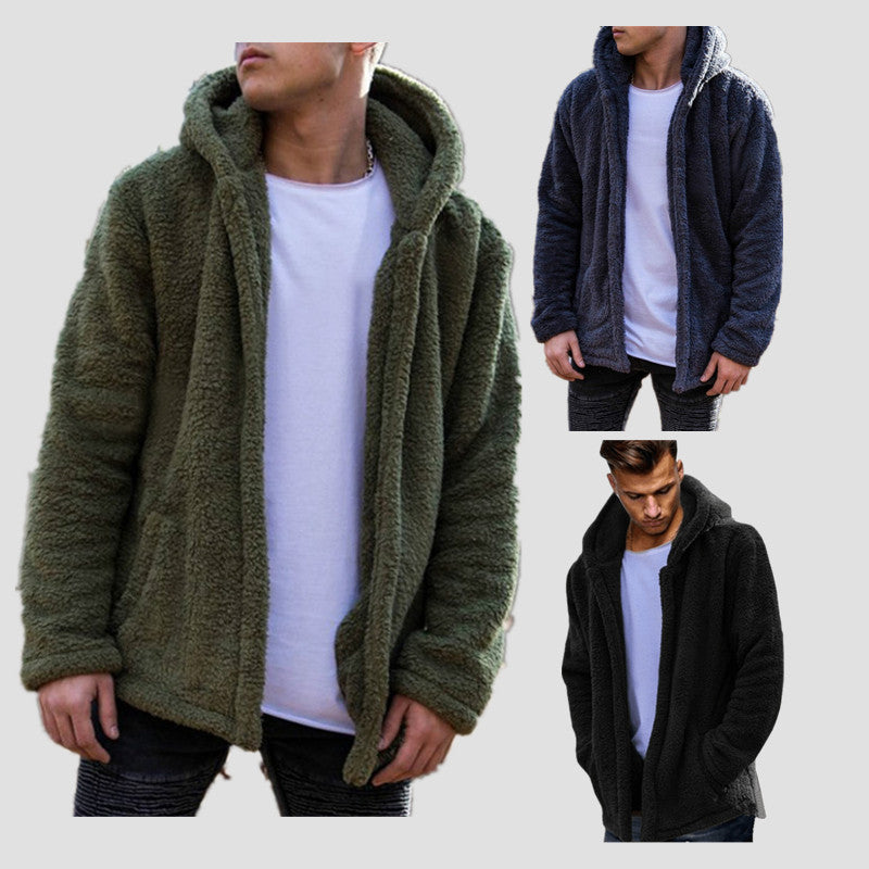 Cozy fleece jacket for men with hood Lune London