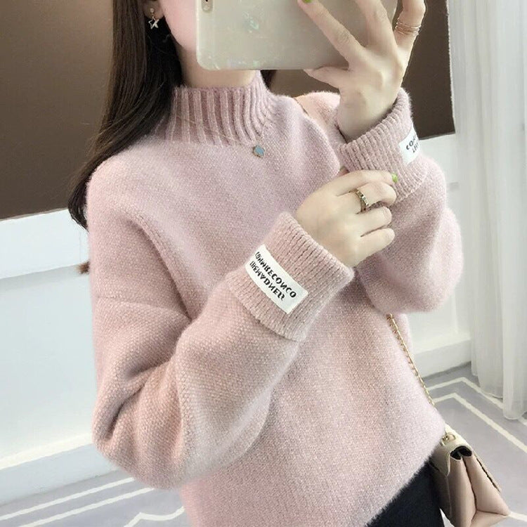 Femme Pull Col Roulé Confortable avec Motif Tricot Texturé Chic & Stil