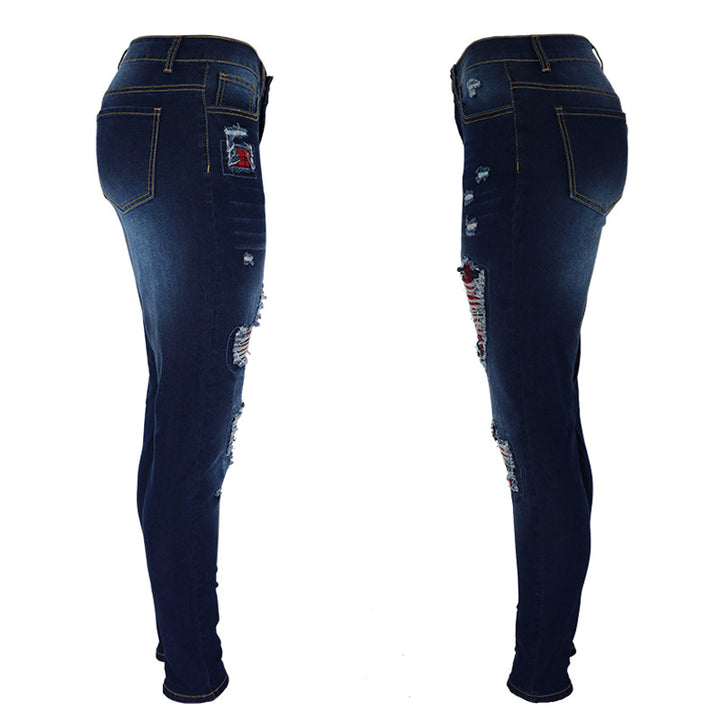 Skinny jeans for women with a destroyed fashion look featuring refined ripped details Lune London