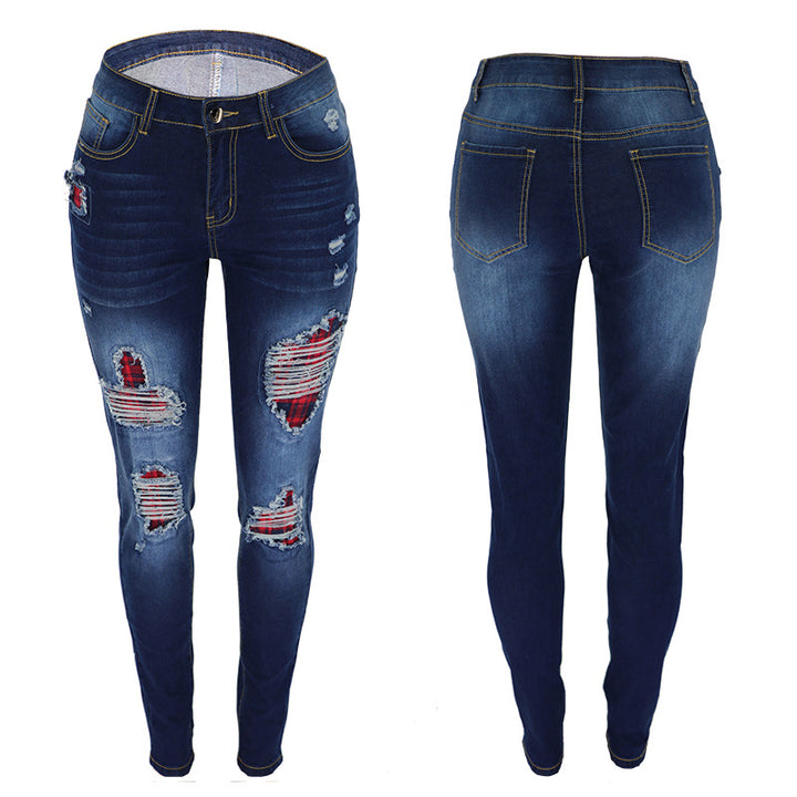 Skinny jeans for women with a destroyed fashion look featuring refined ripped details Lune London