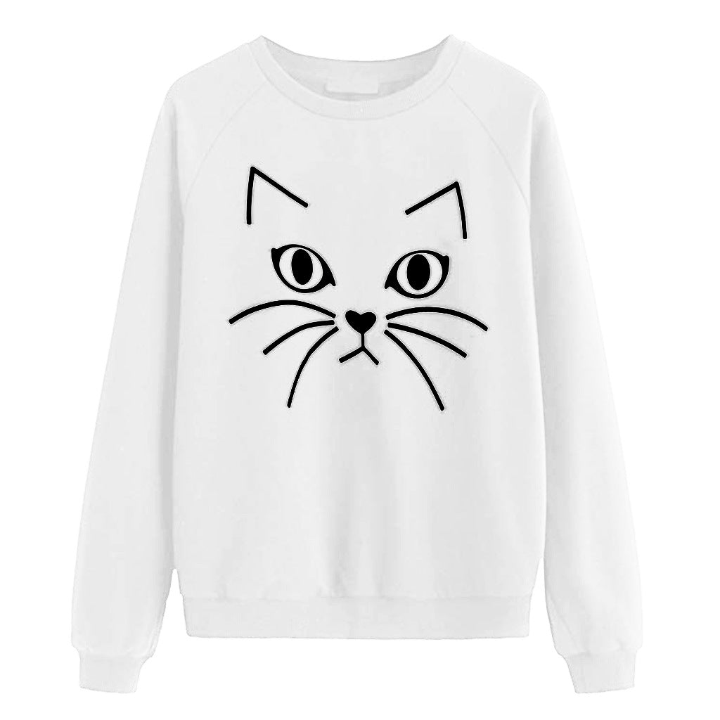 Women's sweatshirt with chic cat motif and style