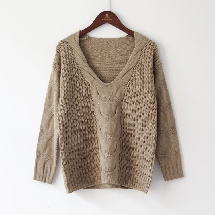 Pull en maille épaisse pour femmes avec look épaule dénudée et design en câble Chic & Stil