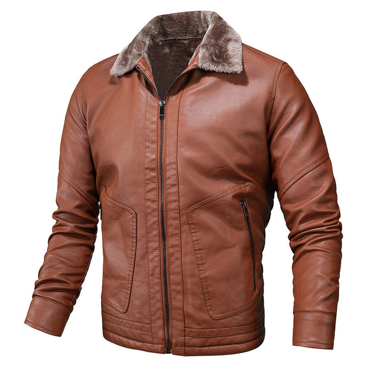 Elegant leather jacket for men with soft fleece lining Lune London
