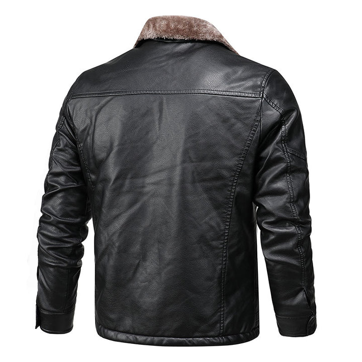 Elegant leather jacket for men with soft fleece lining Lune London