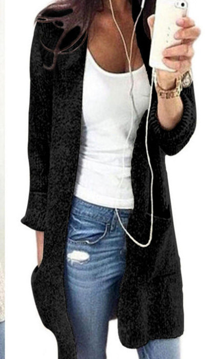 Cardigan en tricot épais pour femmes avec des poches généreuses et un design décontracté Chic & Stil